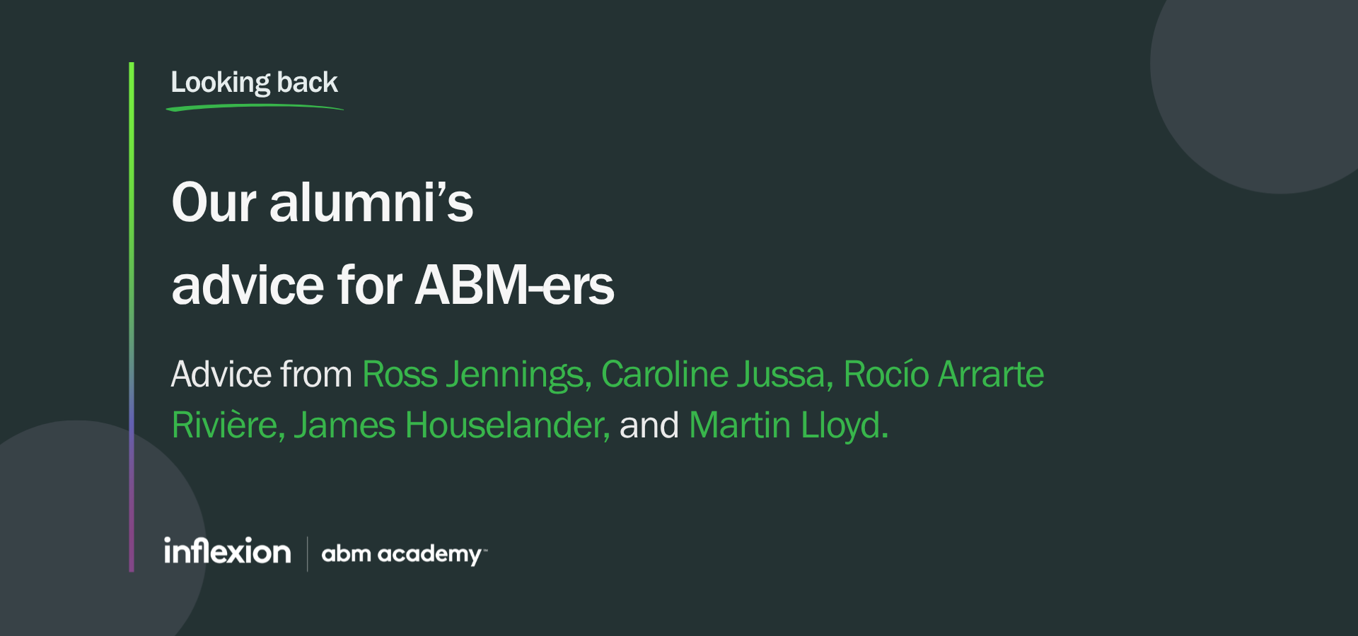 Looking back at our alumni's advice for ABM-ers – part 4